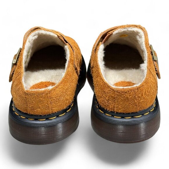 Dr. Martens Isham Brown Shearling Slingback Mules Sandals Unisex US W-10 M-9 _A1 - Picture 9 of 14
